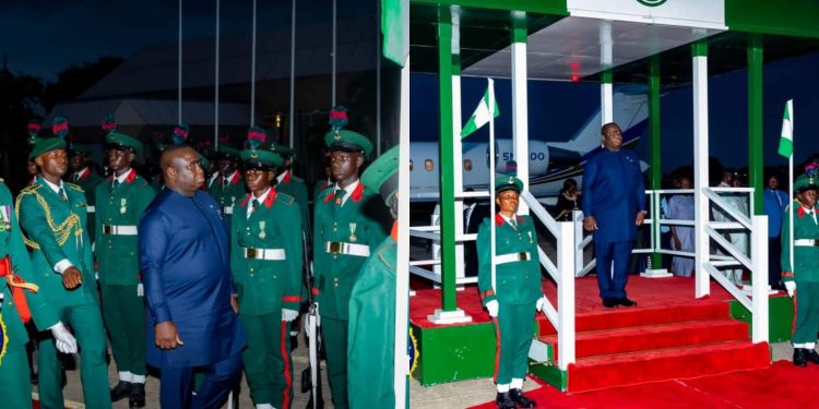 President Bio Lands in Abuja for Special Summit on Niger’s Political Crisis