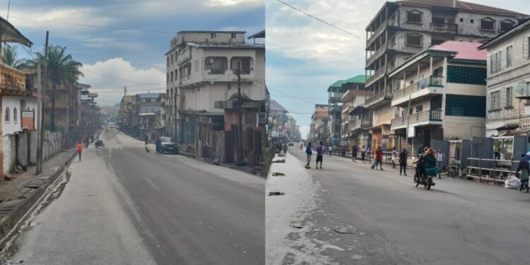 Empty Streets of Freetown Amidst Sit-at-Home Strike and Fuel Price Protests Rumours