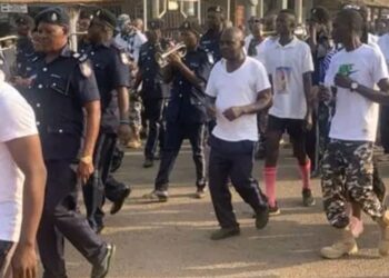Security Forces Hold Peace March in Makeni