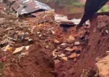 Landslide Strikes Moyiba Community, Six Houses Buried Under Debris
