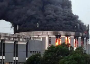 Liberia’s Parliament Building Catches Fire Amid Anti-Government Protests