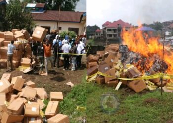 Sierra Leone Police Destroy Large Quantity of Illicit Drugs in Hastings 