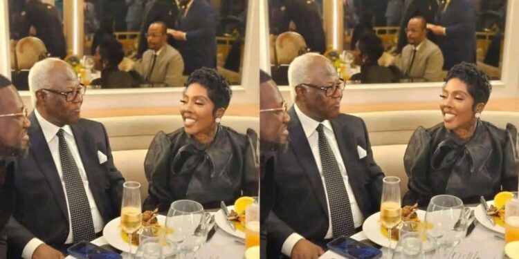 Former President Koroma Spotted with Nigerian Singer Tiwa Savage