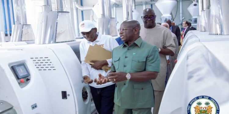 President Bio Commission New Flour Mill Factory in Cline Town  