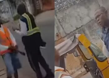 Police Officer Caught on Camera Slapping and Hitting Keke Driver in Freetown 