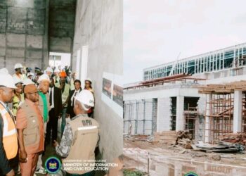 President Bio Inspects Ongoing Construction of ECOWAS International Conference Centre in Lungi
