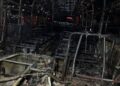 Five Government Buses Destroyed in Fire at SLRA Parking Ground