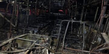Five Government Buses Destroyed in Fire at SLRA Parking Ground 