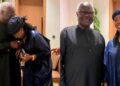 First Lady Fatima Bio Shares Warm Moment with Former President Koroma Ahead of ECOWAS Summit