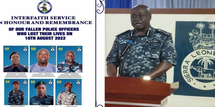 IGP Sellu Leads Tribute to Officers Who Died on August 10 August Unrest