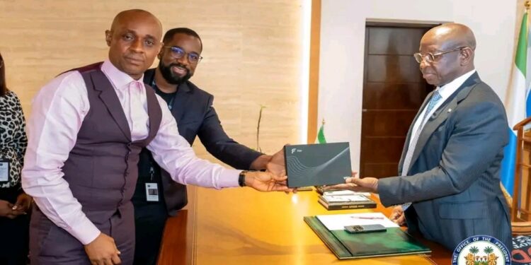 President Bio Receives First Flot Ultra Black Card at State House