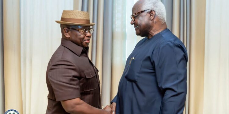 President Bio Receives Former President Koroma at State House