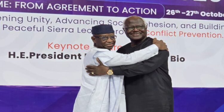 Former President Koroma Pledges to Support President Bio to Strengthen National Unity